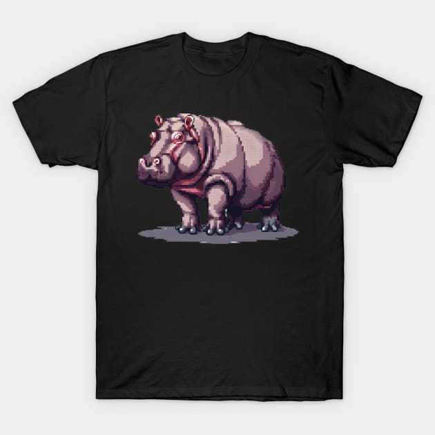 Pixel Hippopotamus T-Shirt by Animal Sphere